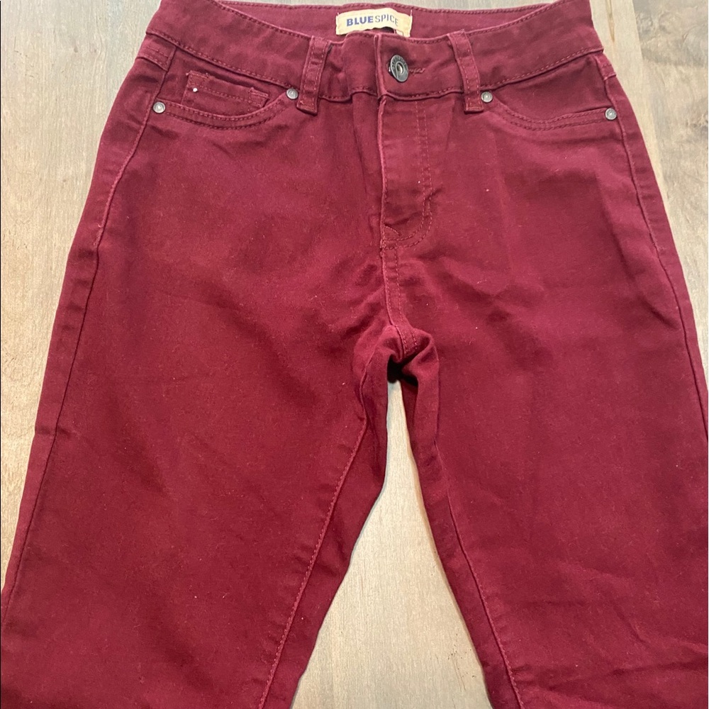 red velvet high rised jeans